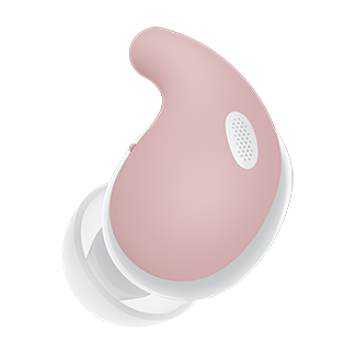 Bel ušesni vstavek LinkBuds Fit z roza zračno podporo za prileganje.